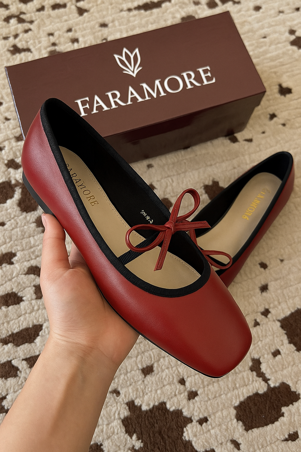 Eloise Flats in Cherry Red – Handmade Everyday Flats for Women | Wide-Foot Friendly with Strap & Bow