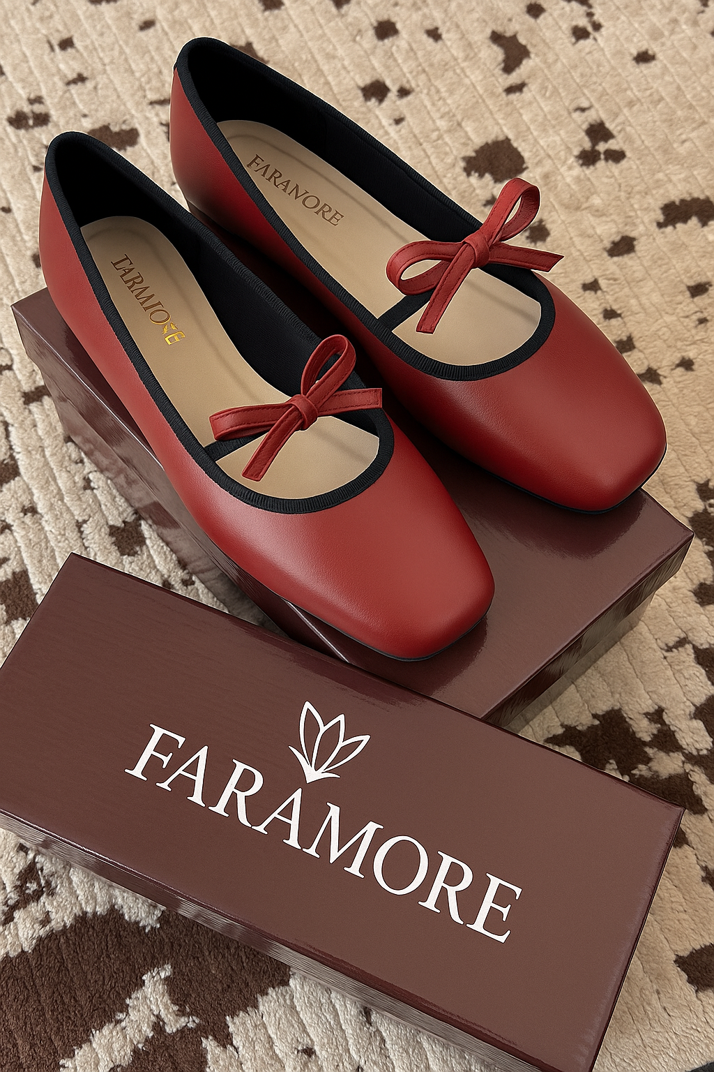 Eloise Flats in Cherry Red – Handmade Everyday Flats for Women | Wide-Foot Friendly with Strap & Bow