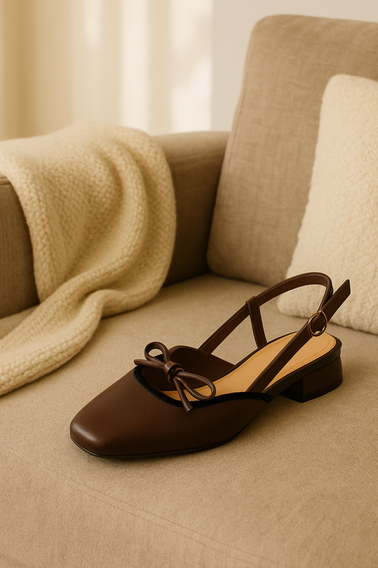 Francesca Midi Heels in Espresso | Comfy Anti-Slip Heels for Wide Feet | 2cm Low Heels