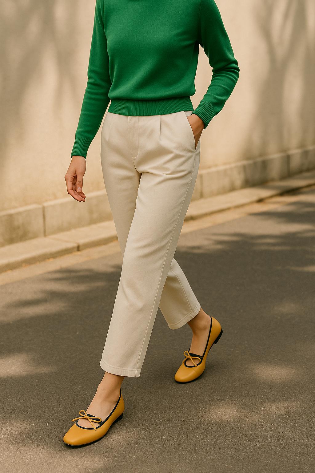 Eloise Flats in Honey Mustard – Handmade Everyday Flats for Women | Wide-Foot Friendly with Strap & Bow